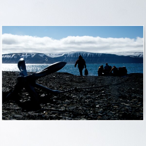 Item preview, Backlit Zodiac crew come ashore beside anchor designed and sold by Nick Dale Photography.
