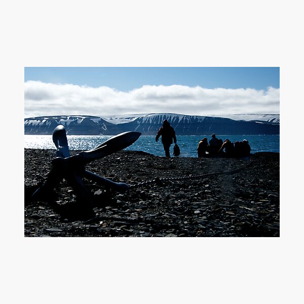 Item preview, Backlit Zodiac crew come ashore beside anchor designed and sold by Nick Dale Photography.