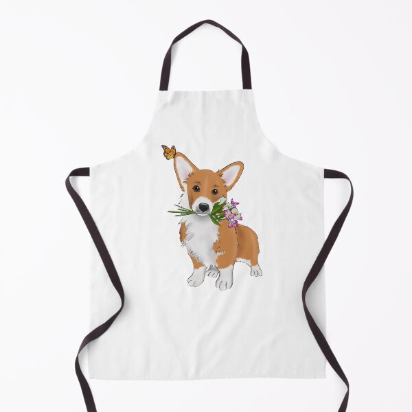 Item preview, Cute Orange and White Corgi With Spring Flowers Drawing | For Corgi Owners | For Dog Lovers designed and sold by ElysianCreation.
