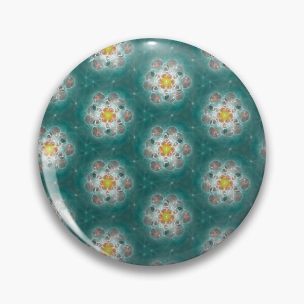 Item preview, Pink Blossoms on Teal, Abstract Fractal Pattern  designed and sold by BoundedChaos.