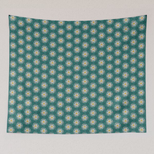 Item preview, Pink Blossoms on Teal, Abstract Fractal Pattern  designed and sold by BoundedChaos.
