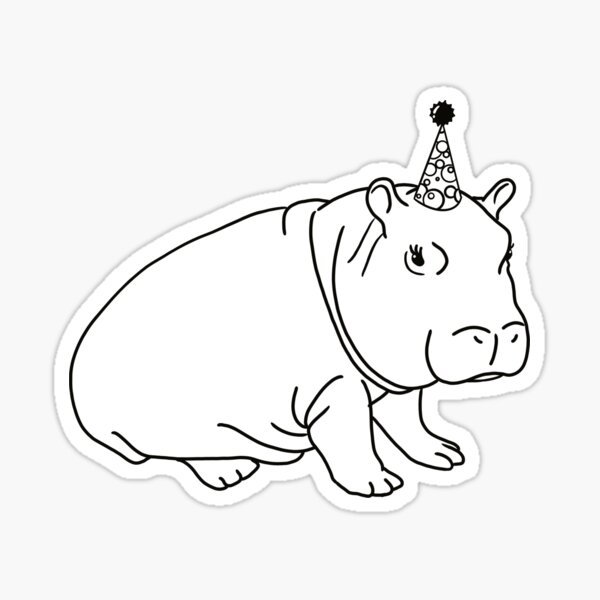 Party Baby Hippo Sticker for Sale by Luke Landwehr