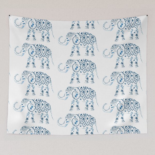 Item preview, Blue flowery mandala paisley elephant t-shirt designed and sold by MiloHarris.