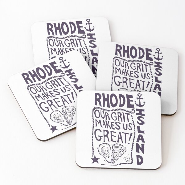 Item preview, Rhode Island - Our Grit Makes Us Great (plum) - original linocut design and print designed and sold by PixelPalmer.