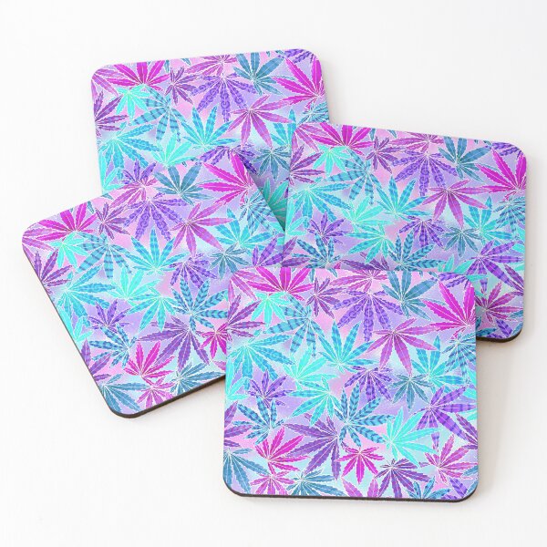 Item preview, 141 Cannabis Leaves purple & turquoise designed and sold by Cressidacarr.