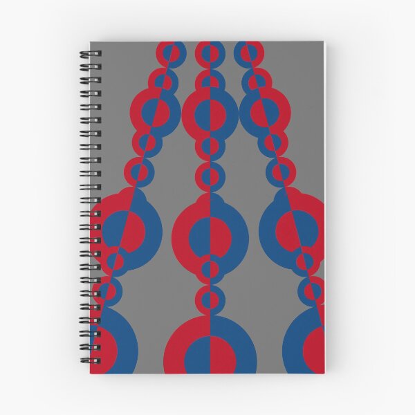 Item preview, Retro 1960's Disco Necklace Pattern Shadow red blue grey designed and sold by wavethreat.