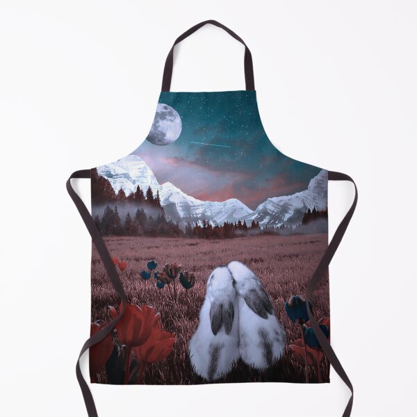 Item preview, Bunnies full moon night turquoise pink designed and sold by Susanne Margarete Lutz.