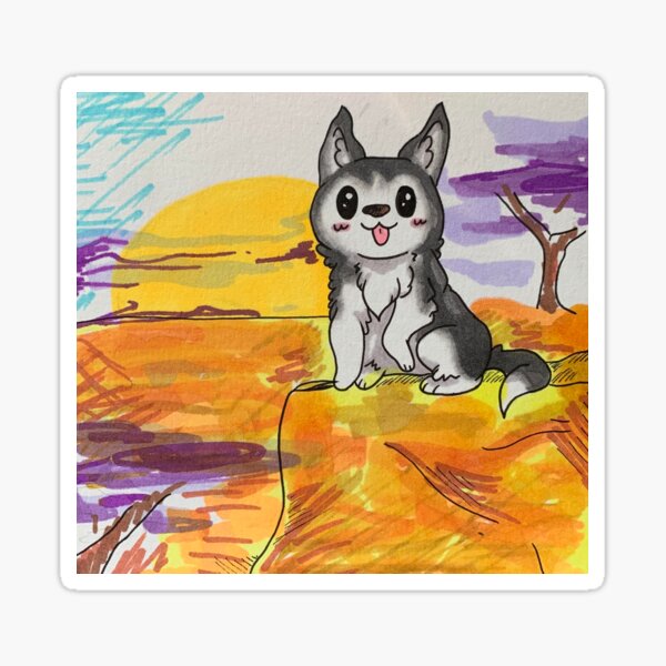 "Kawaii Wolf Sticker" Sticker for Sale by whalefacts Redbubble