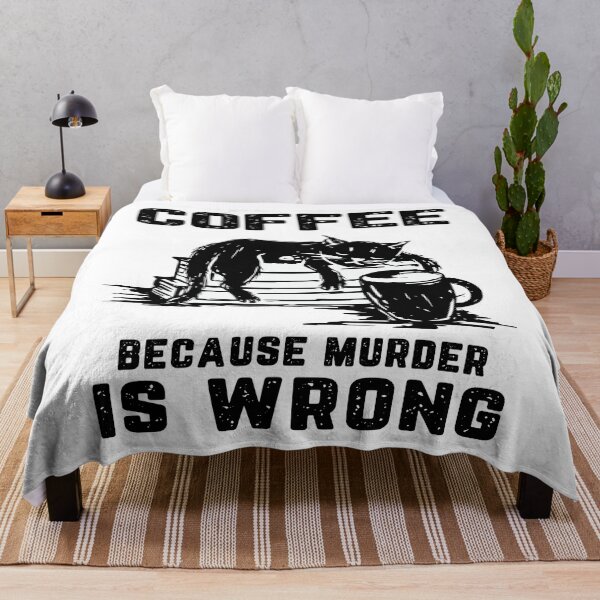 Item preview,  coffee because murder is wrong, cats lover, coffee lover designed and sold by ecomdesign.