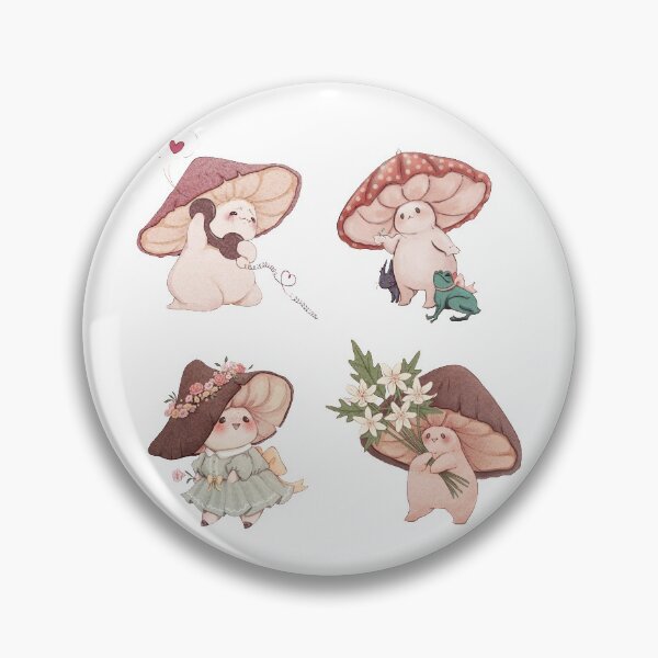 Item preview, Four Vibrant Mushrooms Friends  designed and sold by Fairydrop.