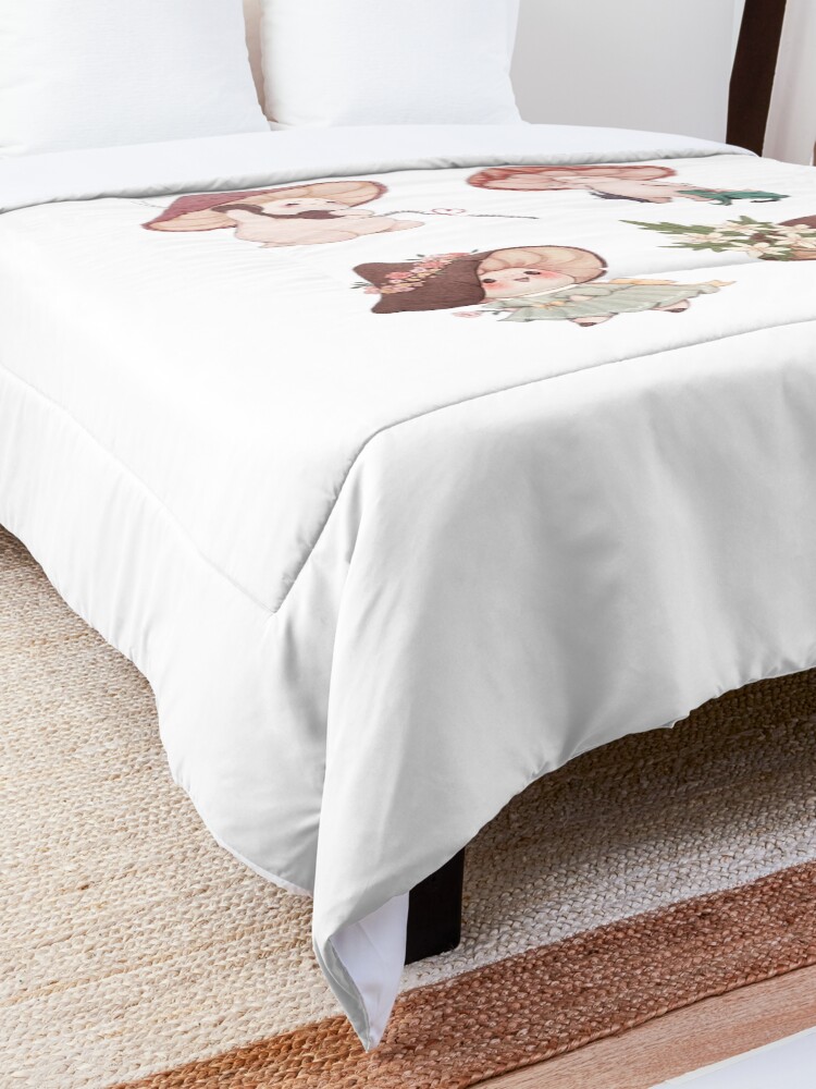 Alternate view of Four Vibrant Mushrooms Friends Comforter
