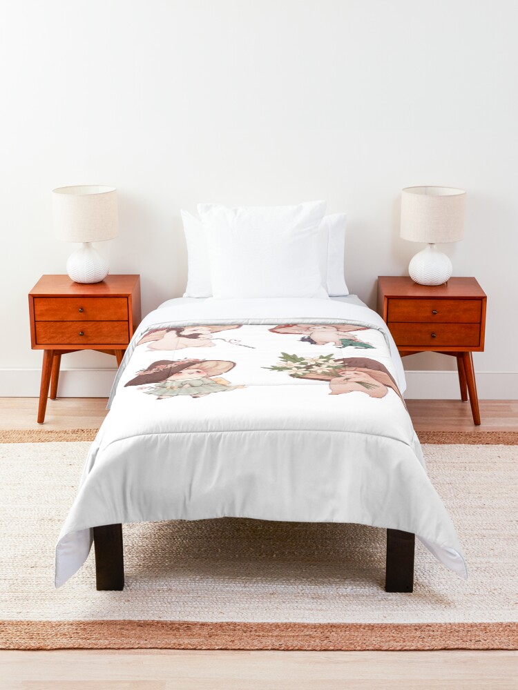 Alternate view of Four Vibrant Mushrooms Friends Comforter