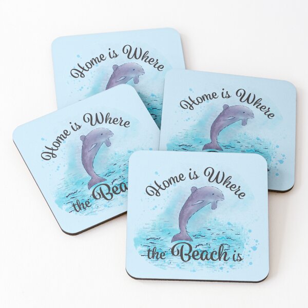 Item preview, Home is Where the Beach is - Cute Dolphin designed and sold by DebbisPalette.