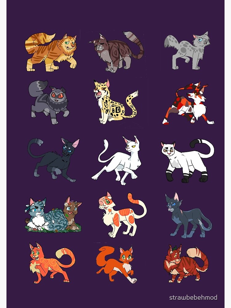 Warrior cats pattern 2 Sticker for Sale by strawbebehmod