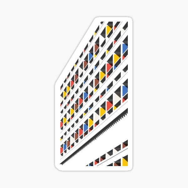 Item preview, Unité d'Habitation, Marseille, Colour , Brutalist Print, France, Print, Artwork, Illustration, Brutalist Architecture, Architecture Print designed and sold by sketchingarchi.