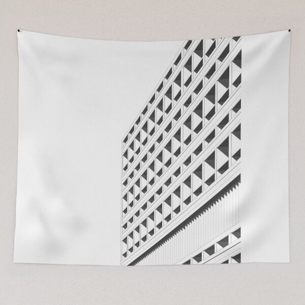 Item preview, Unité d'Habitation, Marseille, Black and White , Brutalist Print, France, Print, Artwork, Illustration, Brutalist Architecture, Architecture Print designed and sold by sketchingarchi.