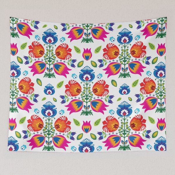 Item preview, Red, pink and blue Folk Pattern from Lowicz, designed and sold by FK-UK.