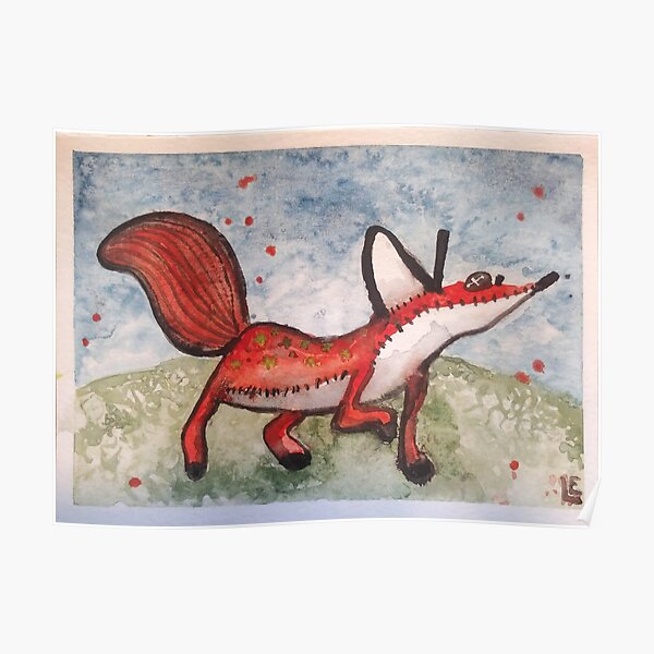 Beher le petit prince renard - Le Petit Prince aquarelle Poster