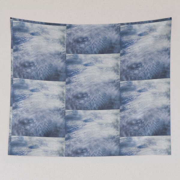 Item preview, Beautiful white textured clouds on the matte blue sky making it look like waves in the ocean  designed and sold by FCEalin.