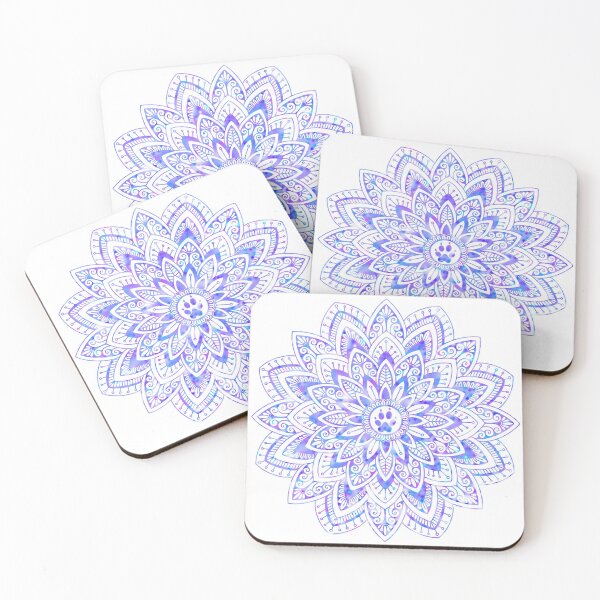 Item preview, Blue & Purple Paw Print Mandala designed and sold by Mandalalove.