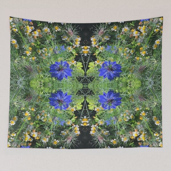 Item preview, Botanical, Divine -  Sapphire Love-in-the-Mist, last Autumn Blooms in Emerald Gardens designed and sold by RoseAromas.