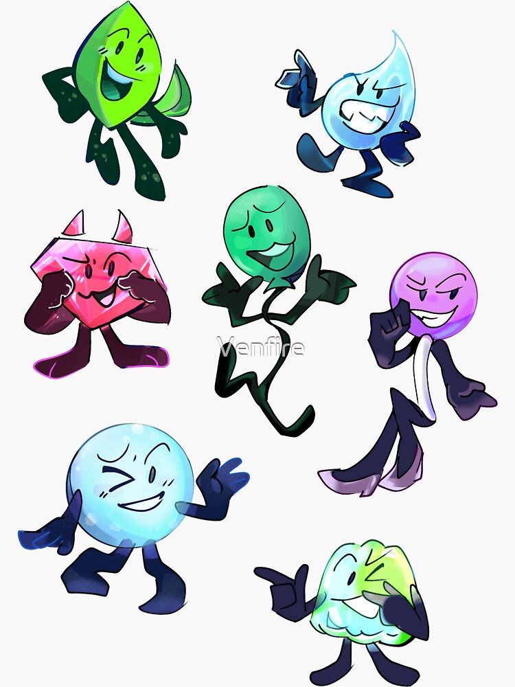 Battle for Dream Island HAVE COTS Sticker Pack Bfb Fan Art Bfdi Leafy BFDI  Teardrop Bfdi Ruby Bfdi Gelatin Bfdi Bubble Bfb 