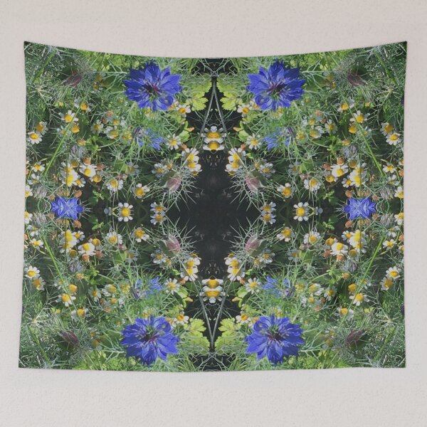 Item preview, Botanical, Divine -  Sapphire Love-in-the-Mist, last Autumn Blooms in Emerald Gardens designed and sold by RoseAromas.