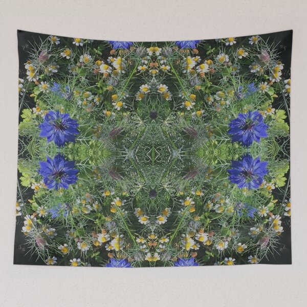 Item preview, Botanical, Divine -  Sapphire Love-in-the-Mist, last Autumn Blooms in Emerald Gardens designed and sold by RoseAromas.