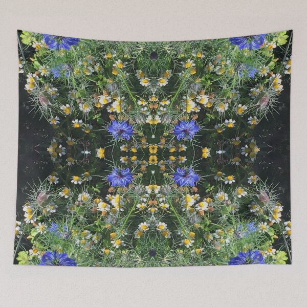 Item preview, Botanical, Divine -  Sapphire Love-in-the-Mist, last Autumn Blooms in Emerald Gardens designed and sold by RoseAromas.