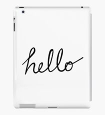 Hello script text font iPad Case/Skin