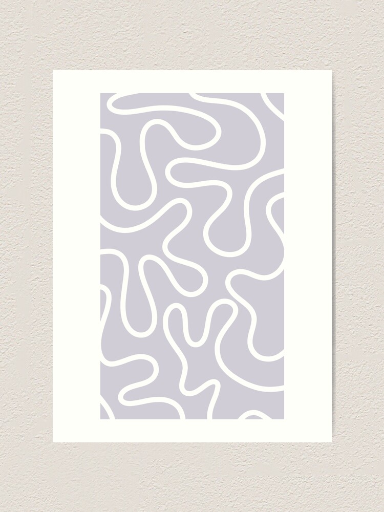 Squiggle Maze Abstract Pattern in Light Lilac Lavender Purple and White squiggle-maze-abstract-pattern-in-light-lilac-lavender-purple-and-white-art-print-for-sale-by-kierkegaard-redbubble