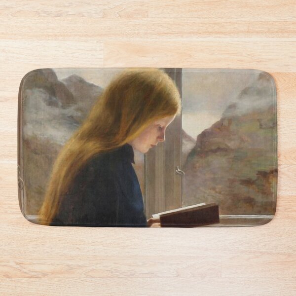 Item preview, A Little Girl Reading by Johan Gudmundsen-Holmgreen designed and sold by IndieArtDream.