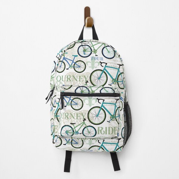 Item preview, Bicycle Journey Blue on White designed and sold by Barbara Pixton.