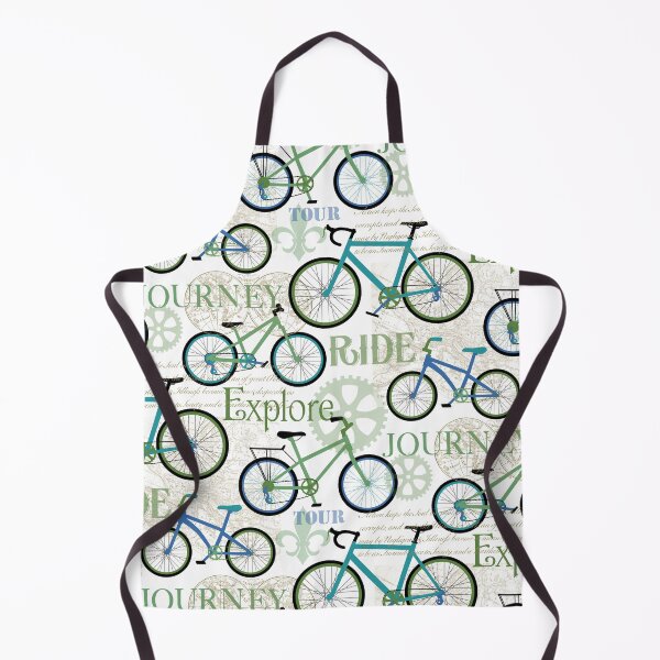 Item preview, Bicycle Journey Blue on White designed and sold by Barbara Pixton.