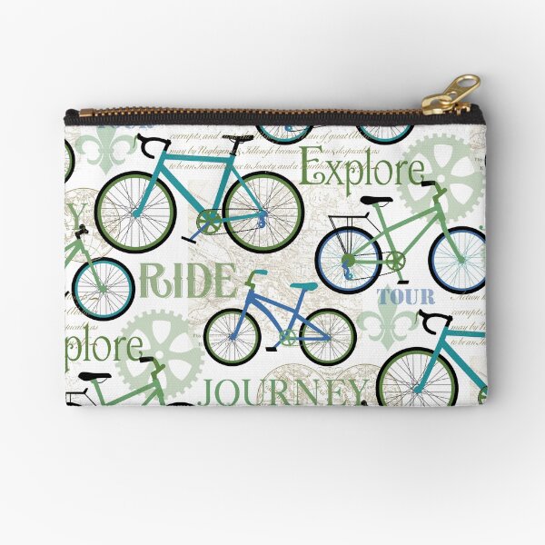 Item preview, Bicycle Journey Blue on White designed and sold by Barbara Pixton.