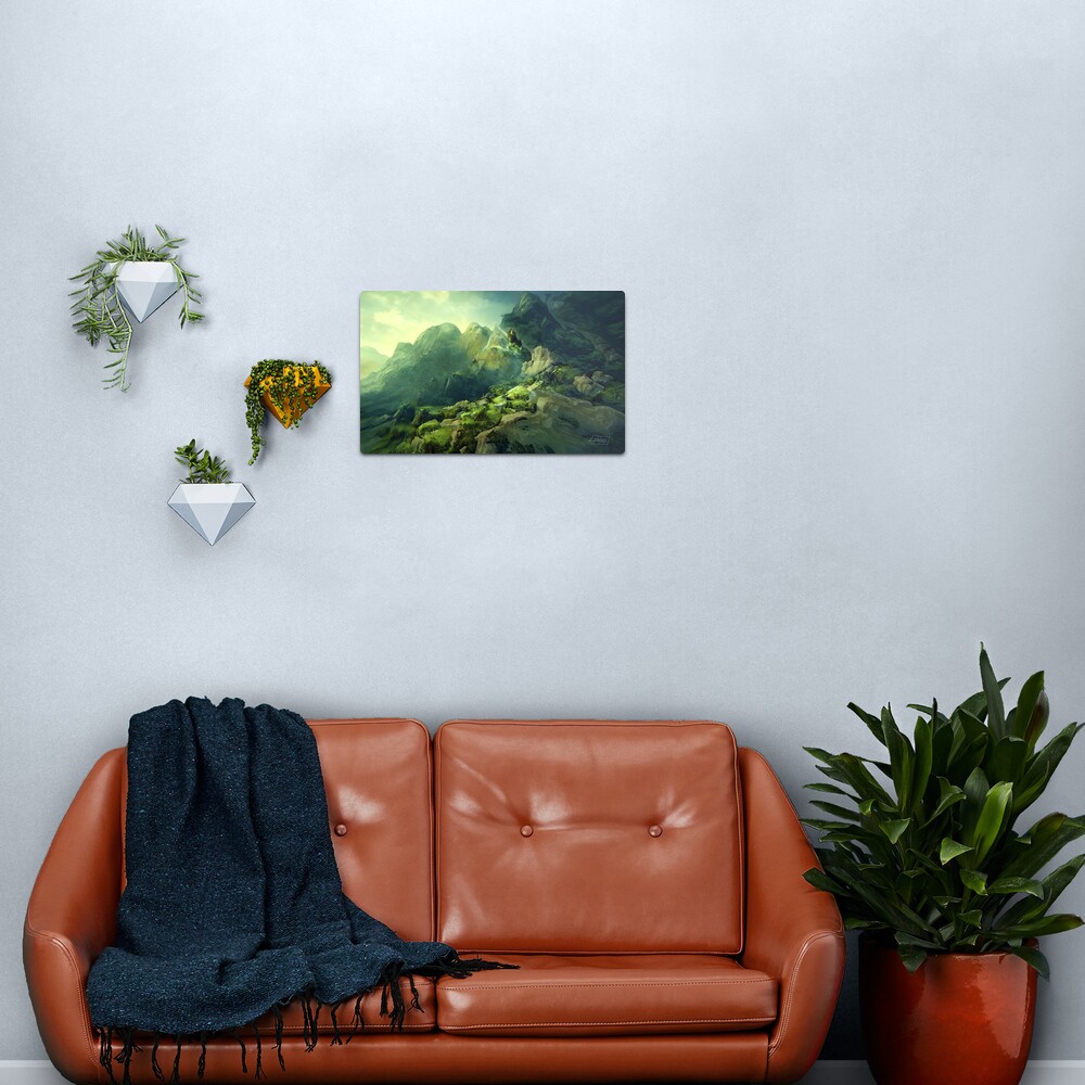 Rocky Mossland Landscape Metal Print