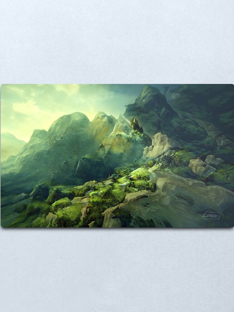 Alternate view of Rocky Mossland Landscape Metal Print