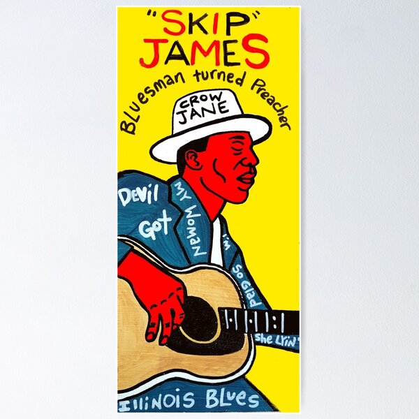 Item preview, Skip James Blues Folk Art designed and sold by krusefolkart.