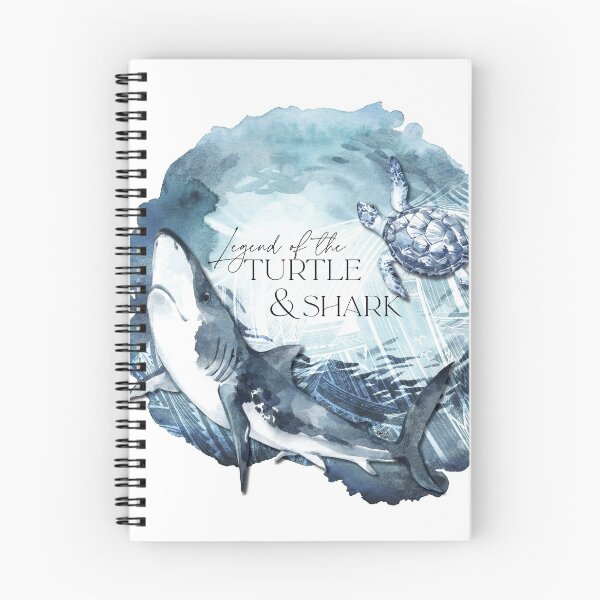 Item preview, Turtle and Shark Watercolor Painting designed and sold by Tanya Masaniai Ibarra.