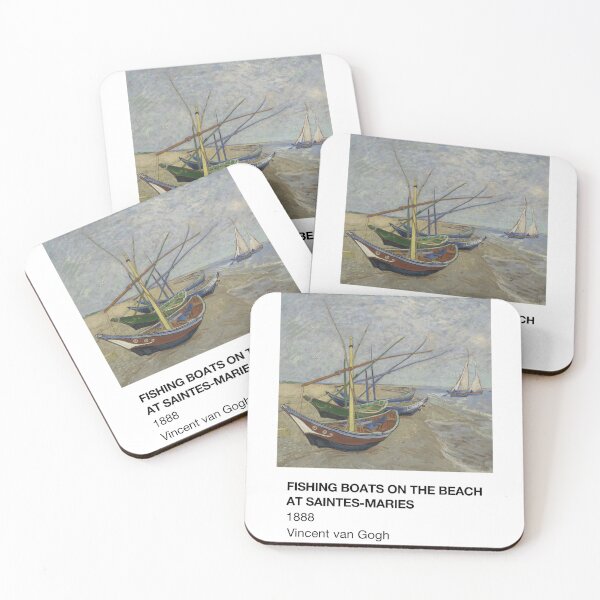 Artikelvorschau, Fischerboote am Strand bei Saintes-Maries Vincent van Gogh Pantone Karte entworfen und verkauft von neopop.