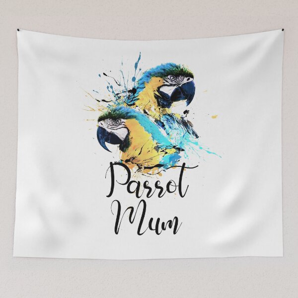 Item preview, Color Splatter Parrots Parrot Mum White designed and sold by Alienphysique.