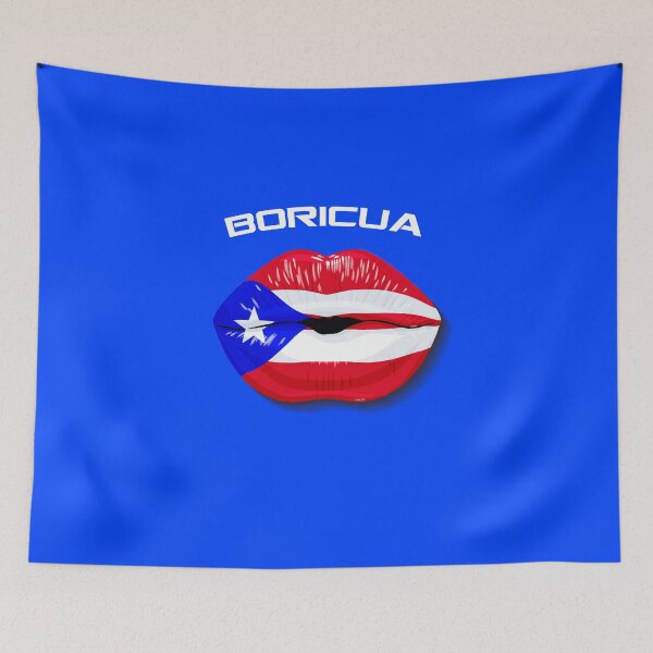 Artikelvorschau, Boricua Kuss Puerto Rico Flagge T-Shirt entworfen und verkauft von No Limits T-Shirts.
