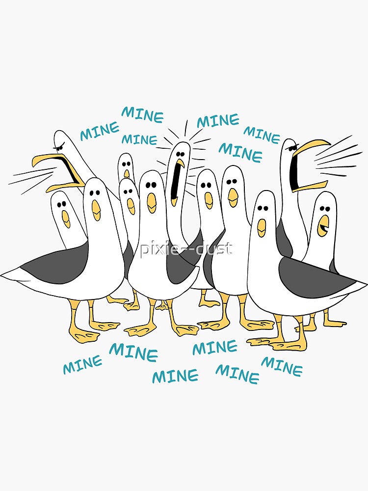Thumbnail 3 of 3, Sticker, Mine seagulls designed and sold by pixie--dust.