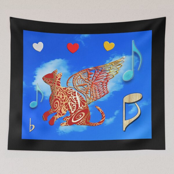 Item preview,  Life is easier with My Magic Cat of Angels - My Cat Is My Therapist - Great Gift For Cats and music Lover designed and sold by Ralek.