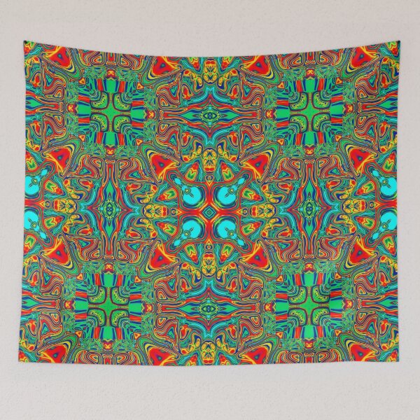 Item preview, Abstract Blue, Green & Orange Kaleidoscope Fractal designed and sold by SXW Designs.