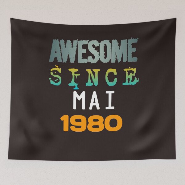 Item preview, Copy of Retro vintage birthday vintage AWESOME since mai 1980 gift designed and sold by MouhamedMadani.