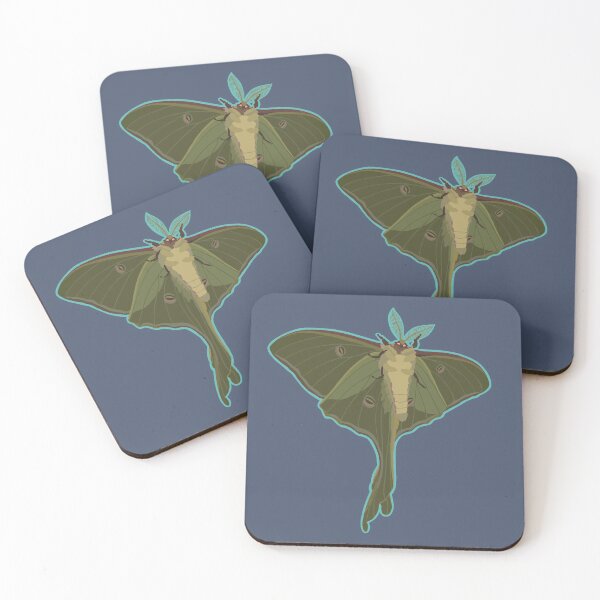 Item preview, Luna Moth - Underside with blue outline designed and sold by Grubgroove.