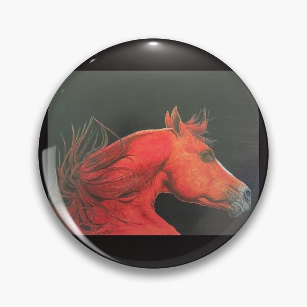 Item preview, Arabian Horse painted in vibrant color on dark background designed and sold by wendylwolffart.