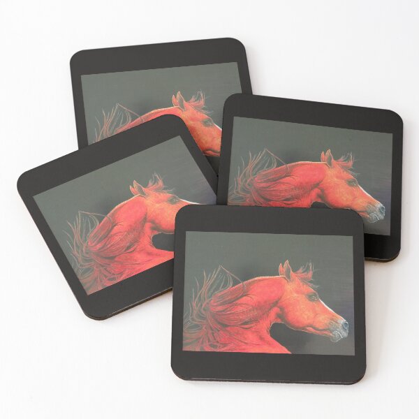Item preview, Arabian Horse painted in vibrant color on dark background designed and sold by wendylwolffart.