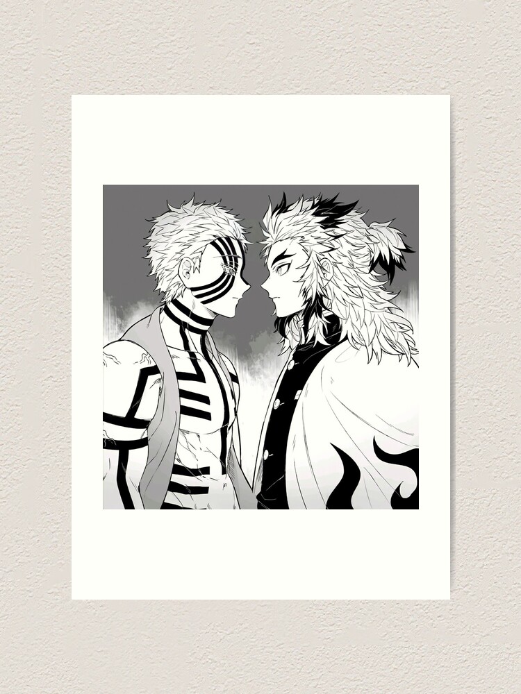 Rengoku Vs Akaza Demon Slayer Artwork Art Print By Animesky Redbubble